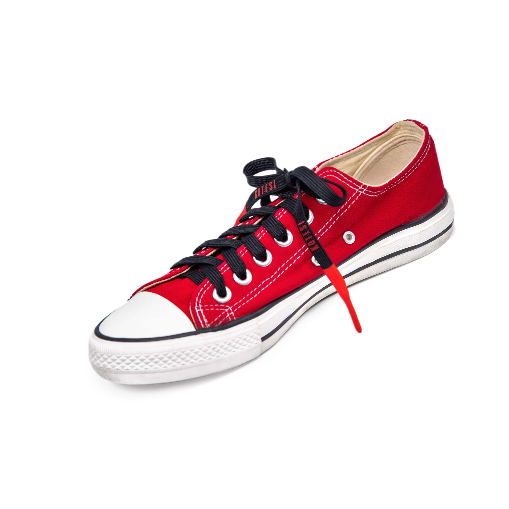 blackred1 Black Silicone Shoelace with Red tips - Image 5