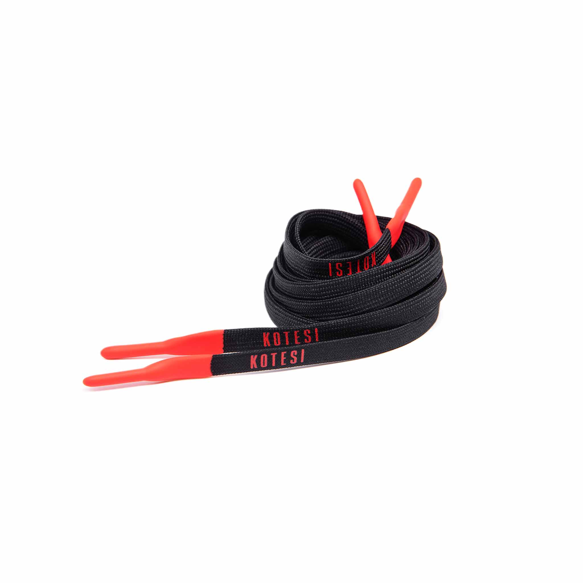 blackred2 Black Silicone Shoelace with Red tips - Image 3