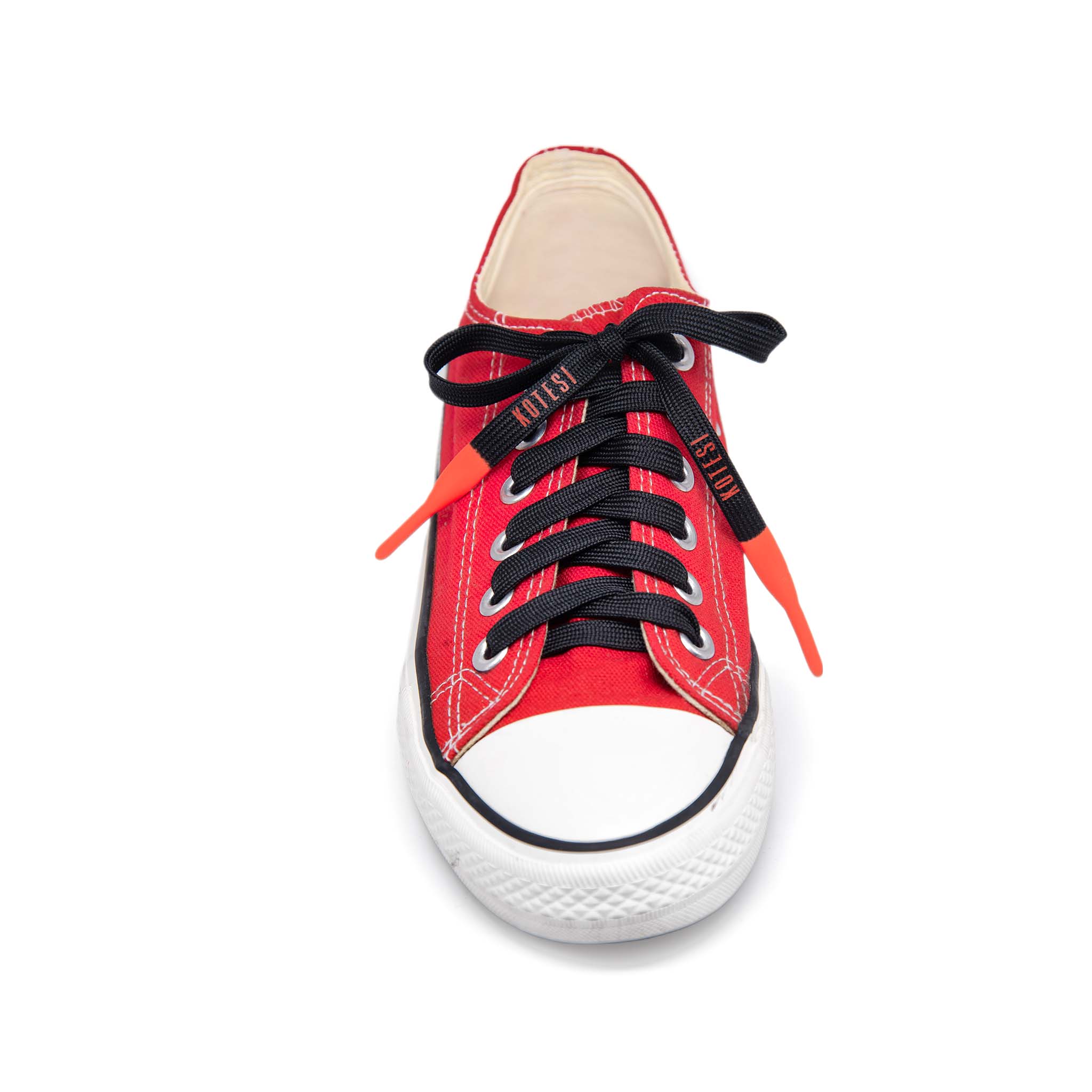 blackred3 Black Silicone Shoelace with Red tips - Image 4