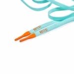 Sky Blue Silicone Shoelace with Orange tips - Image 3
