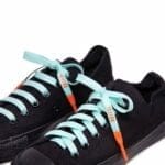 Sky Blue Silicone Shoelace with Orange tips - Image 5