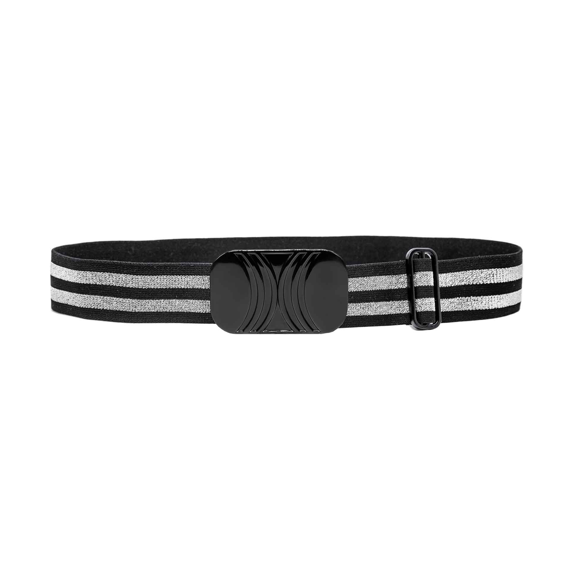 stripedsilver4 Elastic belt - Silver Stripes - Image 1