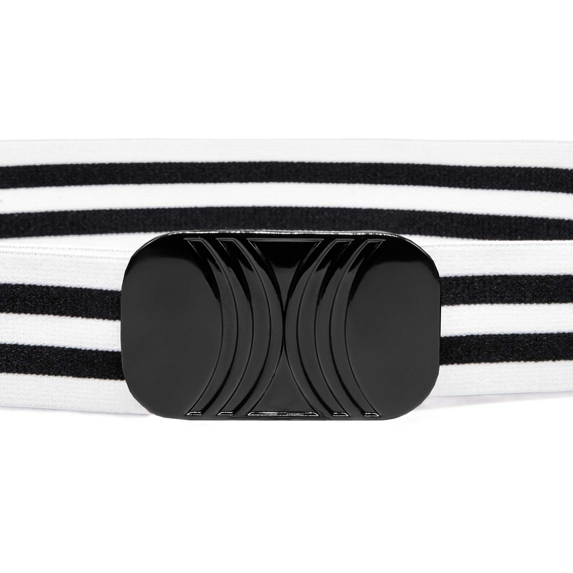 whiteblackelastic4 Elastic belt -  White Stripes - Image 3