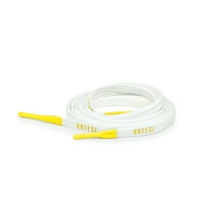 White Silicone Shoelace with Yellow tips